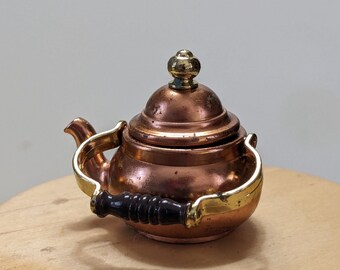 miniature vintage copper teapot