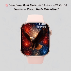 Bald Eagle Apple Watch Face Bundle, 4th of July Digital Wallpaper Set, Patriotic Eagle Watch Background, American Flag Watch Art