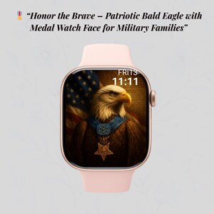 Bald Eagle Apple Watch Face Bundle, 4th of July Digital Wallpaper Set, Patriotic Eagle Watch Background, American Flag Watch Art