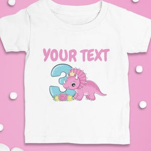 Personalized Toddler T-Shirt, Cute Dinosaur Party Shirt, Birthday Gift, Kids Apparel, Custom Name Tee