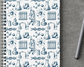 Chemistry Notebook, Science Pattern, A5 Softcover Journal