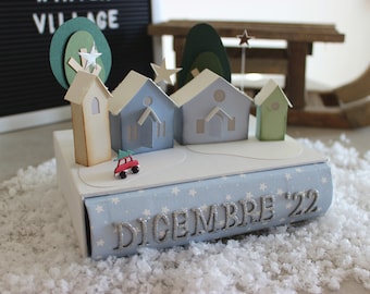 Winter village - PDF + video tutorial - scrapbooking