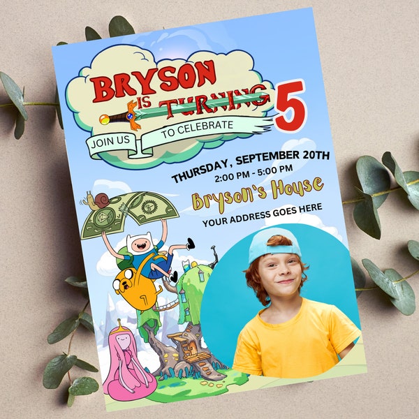 Adventure Birthday Invitation Editable for Kids, Printable, for Boys