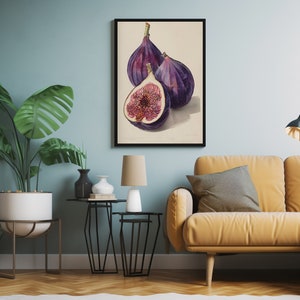 Still life with fig digital print, fruits to print, illustrations with fruits, kitchen decor, Wall Art, Home Decor, Printable Wall Art image 6