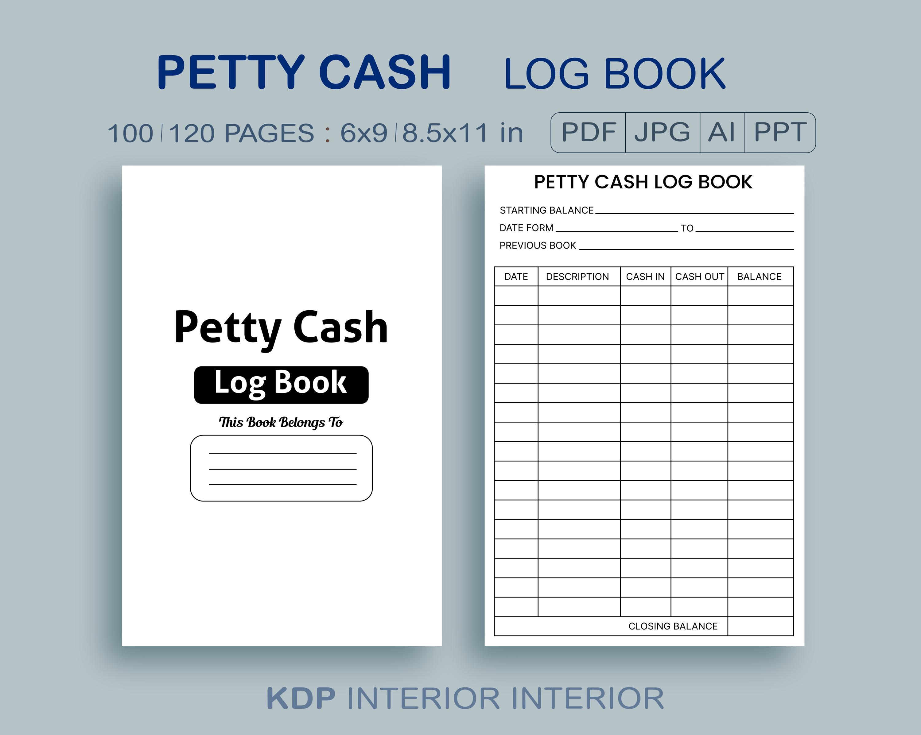 Petty Cash Log Book: Money Management, Cash Breakdown (printable PDF) - Etsy