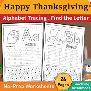 Alfabet Tracing Werkbladen voor Kinderen | Printbaar Schrijfvaardigheid Werkboek | Hoofdletters en Kleine Letters voor Peuters, Kleuters.
