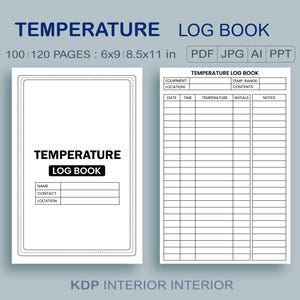 Temperature log book, Temperature Log Book Bullet Journal Tracker, Planner Template Printable, Yearly Tracker, Weather Log Page