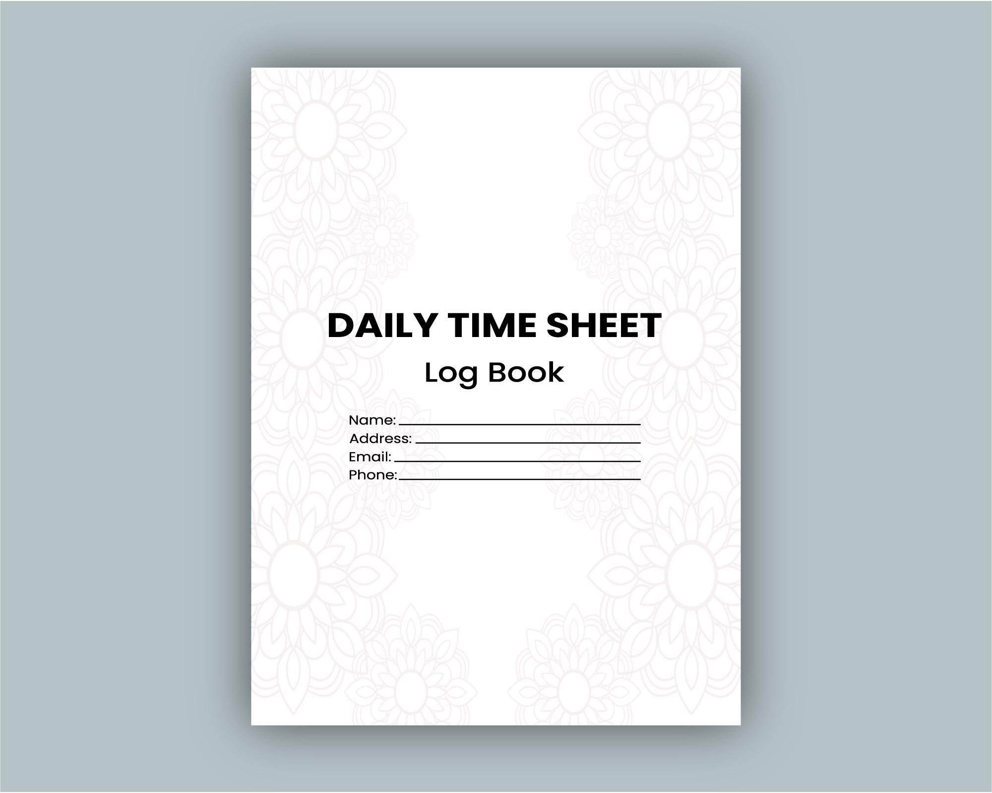 Daily Time Sheet Log Book: Time Tracker, Hourly Schedule (PDF) - Etsy