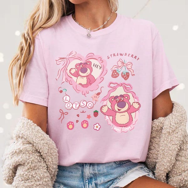 Disney Toy Story Lotso Shirt, Coquette Lotso Strawberry Bear Shirt, Lotso Shirt,Lotso Huggin Bear Tee,Disney Family Vacation,Disneyland Trip