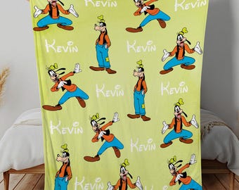 Personalized Name Goofy Blanket, Disney Goofy Dog Blanket, A Goofy Movie Blanket, Goofy Throw Blanket, Disney Blanket With Name