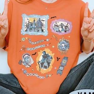 Coquette Bow Disney Welcome Foolish Mortals Shirt, Haunted Mansion Halloween Shirt, Disney Halloween Shirt, Haunted Mansion Characters Shirt