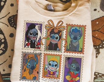 Coquette Rosettstygn Halloween Komfortfärger T-shirt, Söt Stygn Halloween Kostym T-shirt, Läskig Stygn Skurk T-shirt, Halloween Disney T-shirt