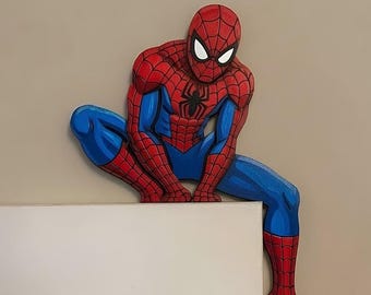 Disney Spiderman Türschild aus Holz, Marvel Spiderman Türschild, Individuelle Marvel Spiderman Schlafzimmerdekoration