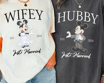 Musse Mimmi-tröja, Disney-frun/maken-tröja, Musse brudgum och brudgum-tröja, nygift Disney-tröja, Disney-bröllopsresa