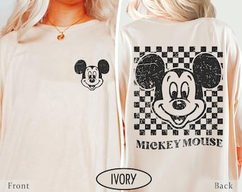 Two-Sided Vintage Minnie Mouse Shirt, Minnie Checkered Shirt, Vintage Minnie Shirt, Magic Kingdom Shirt, Disney Vacation Shirt