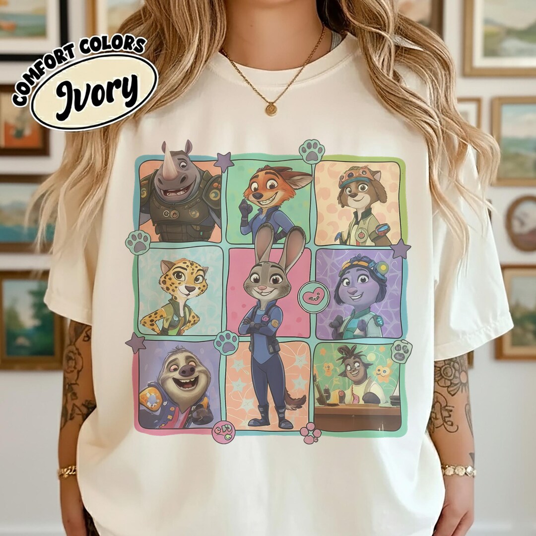 Zootopia Merch Disney Zootopia 2 Tee, Disney Zootopia Characters Shirt, Zootopia Kids ...