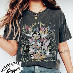 Vintage Walt Disney Disneyworld Est 1971-skjorta, Disneyworld-skjorta, Disney-familjesemester 2026-skjorta, Disney-resa-tröja, Disney-gruppskjorta Pepper-Comfort