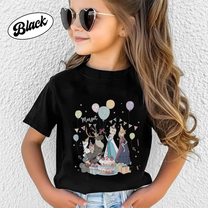 Camiseta de cumpleaños personalizada de Disney, camiseta de cumpleaños de Frozen de Disney, camiseta infantil de Disney, camiseta familiar a juego de Disney, camiseta de Elsa, Anna y Olaf de Disney. imagen 9