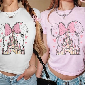 T-shirt bébé château Disney Minnie Mouse, haut court Magic Kingdom, t-shirt bébé Disney Y2K, chemise Disneyland, T-shirt château magique, chemise château Disney