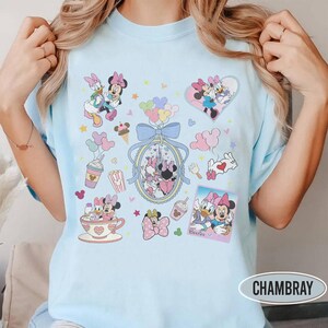 Coquette Bows Minnie and Daisy Shirt, Disney Bestie Comfort Colors Shỉt, Disney Girls Trip Shirt, WDW Magic Kingdom, Disneyland Matching Tee