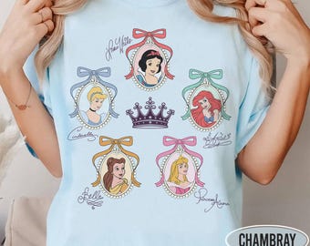 Maglietta Principessa Disney Retro Comfort Colors, Maglietta Principessa Disney Coquette, Maglietta Viaggio Disney Girl, Maglietta Gruppo Disney, Maglietta Disney personalizzata