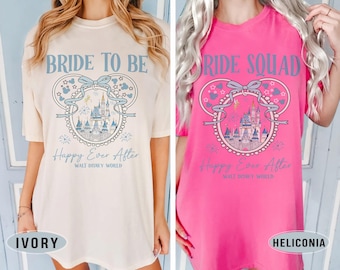Camiseta para la futura novia, Camiseta para el grupo de amigas de la novia, Camiseta de despedida de soltera estilo Disney, Felices para siempre, Camiseta coqueta para la despedida de soltera, Regalo para la despedida de soltera