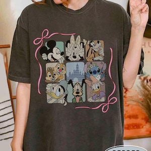 Camiseta Coquette Disney Friends, camiseta de Mickey y sus amigos, retro de Walt Disneyworld, camiseta de Stitch, Donald y Daisy, camiseta de viaje a Disney 2025