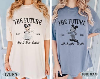 Custom Future Mr Mrs Shirts, Mickey Groom and Minnie Bride Shirt, Disneyland Engagement Shirt, Disney Couple Shirt, Disney Wedding Shirt