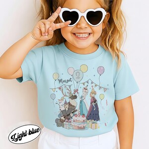 Camiseta de cumpleaños personalizada de Disney, camiseta de cumpleaños de Frozen de Disney, camiseta infantil de Disney, camiseta familiar a juego de Disney, camiseta de Elsa, Anna y Olaf de Disney. imagen 8