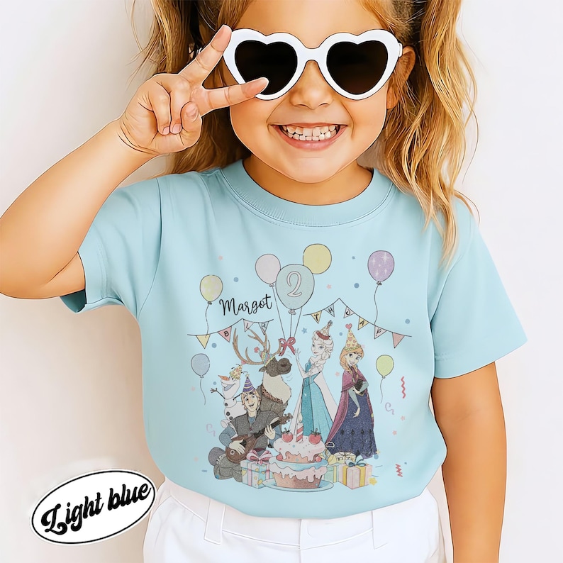 Camiseta de cumpleaños personalizada de Disney, camiseta de cumpleaños de Frozen de Disney, camiseta infantil de Disney, camiseta familiar a juego de Disney, camiseta de Elsa, Anna y Olaf de Disney. imagen 8