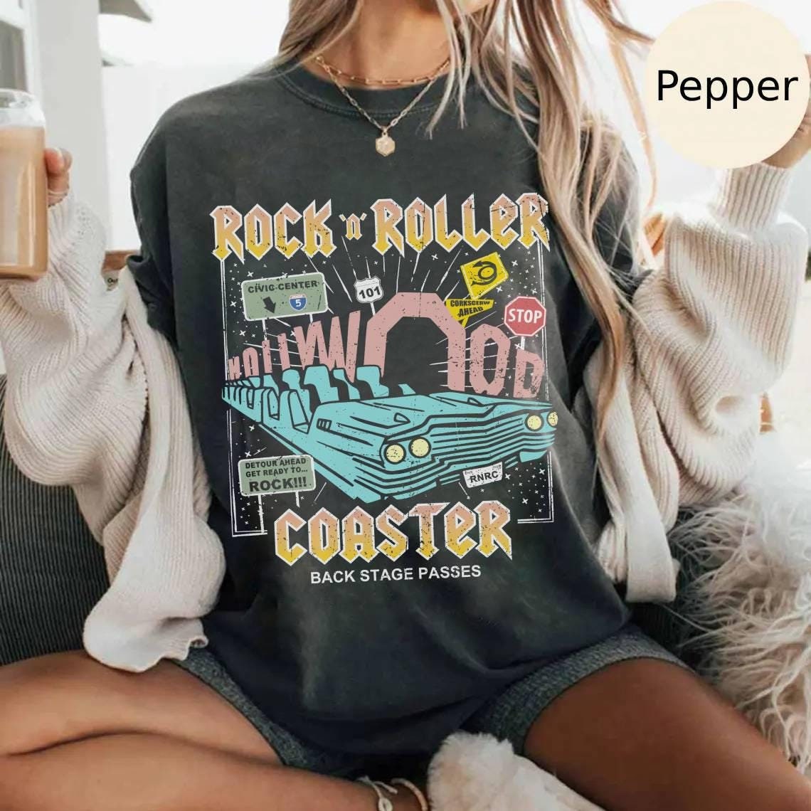 Disney Rock N Roller Coaster Comfort Colors Shirt, Vintage Disney Hollywood Studios Shirt, Disney World Shirt, Disneyland Trip 2025 Shirt