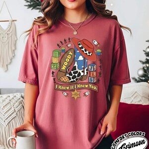 Vintage I Knew It I Knew You Comfort Color Shirt, TS and Toy Story 5 Friendship Shirt, Jessie Cowboy Tee, Disneyland Toy Story Shirt Crimson-Comfort