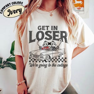 Get In Loser Vi ska till stugan-tröja, Mickey Hockey-romantik-tröja, Team Hollanov-tröja, boklig skjorta med uppvärmd rivalitet