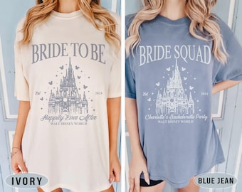 Custom Disney Bachelorette Shirt, Disney Bride Shirt, Magic Kingdom Shirt, Bride To Be Shirt, Bride Squad Shirt, Disney Bridal Party Shirt