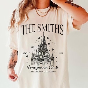 Disney Couple Comfort Colors Shirt, Disney Honeymoon Club Shirt, Just Married Disney Shirt, Magic Kingdom Shirt, Bride and Groom Shirts