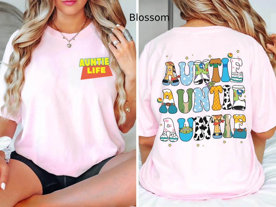 Two Sided Toy Story Auntie Shirt, Disney Auntie Life Shirt, Toy Story Land Shirt, Buzz and Woody Shirt, Disney Family matching Shirts