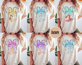 Disney Princess Watercolor Shirt, Team Princess Shirt, Minnie Ears Shirt, Disney Castle Shirt, Magic Kingdom Shirt, Disney Group Shirt