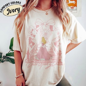 Once Upon A Dream Shirt, Vintage Disney Sleeping Beauty T-Shirt, Princess Aurora Coquette Tee, Pink Disney Princess Shirt, Disney Trip Shirt image 1