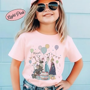Camiseta de cumpleaños personalizada de Disney, camiseta de cumpleaños de Frozen de Disney, camiseta infantil de Disney, camiseta familiar a juego de Disney, camiseta de Elsa, Anna y Olaf de Disney. imagen 4