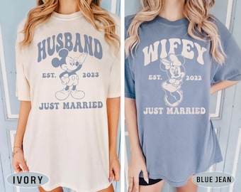 Disney Just Married Shirt, Disney Honeymoon Shirt, Disney Wife Shirt, Disney Husband Shirt, Mickey Minnie Shirt, Disneyland Mr and Mrs Shirt