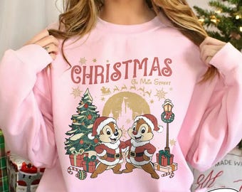 Komfort Farben Chip und Dale Weihnachtshemd, Doppelte Probleme Weihnachten Sweatshirt, Disneyworld Paar Weihnachtshemd, Chipmunks Weihnachtshemd