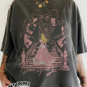 Once Upon A Dream Shirt, Vintage Disney Sleeping Beauty T-Shirt, Princess Aurora Coquette Tee, Pink Disney Princess Shirt, Disney Trip Shirt image 11
