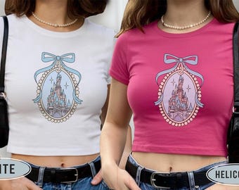 Babyshirt Assepoester, babyshirt prinses Coquette Bow, shirt Magic Kingdom, medaillon Walt Disney Castle, tanktop Disney Coquette