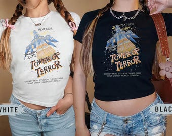 Disney Retro Tower Of Terror Baby Tee, Mickey & friends Twilight Zone Crop Top, Disney Rides Shirt, Hollywood Studios Shirt, WDW Trip Tee