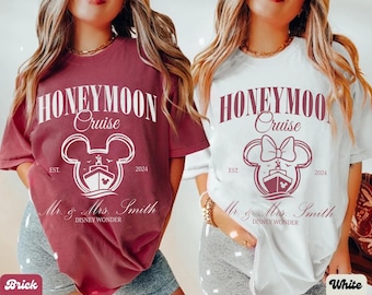 Personalized Disney Honeymoon Cruise Shirt, Mr Mrs Disney Shirt, Disney Cruise Couple Shirt, Mickey Minnie Cruise Shirt, Engagement Shirt