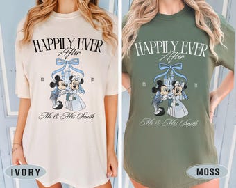 Happily Ever After Comfort Colors Shirt, Mr Mrs Disneyland Shirt, Mickey Minnie Shirt, Disney Couple Trip Shirt, Magic Kingdom Shirt