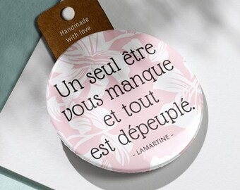 Citation Lamartine - Badge et Magnet 58 mm