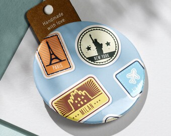Autocollants de voyage - Badge et Magnet 58 mm