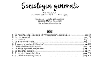 Complete Notes on General Sociology, Academic Year 2023/2024 (M. Moscatelli)