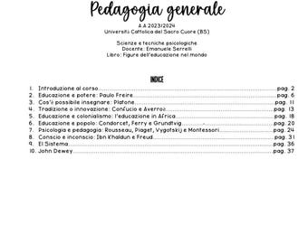 Complete Notes on General Pedagogy, Academic Year 2023/2024 (E. Serrelli)